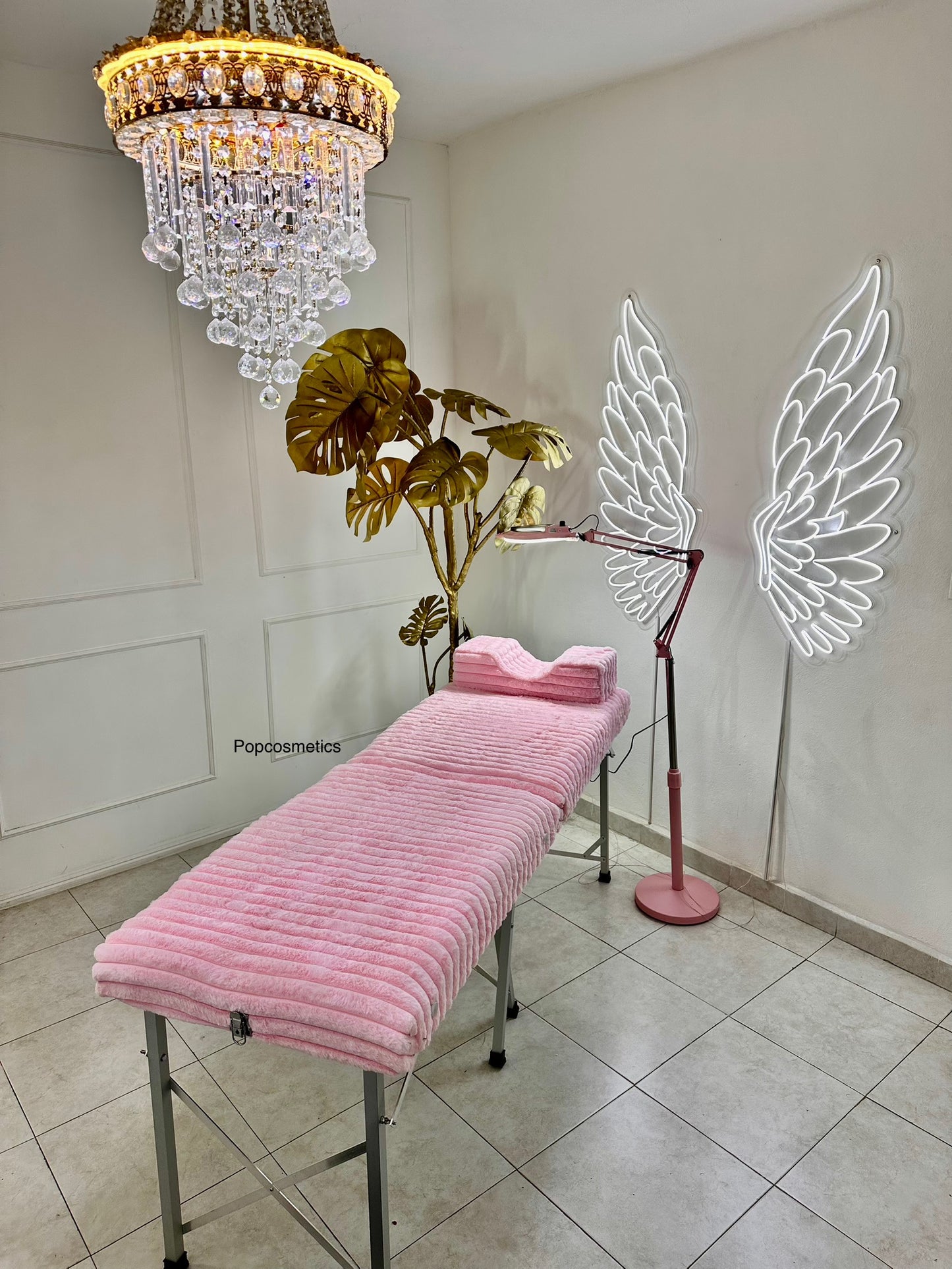 Paquete PINK 💖 Camilla portátil + almohada + lámpara