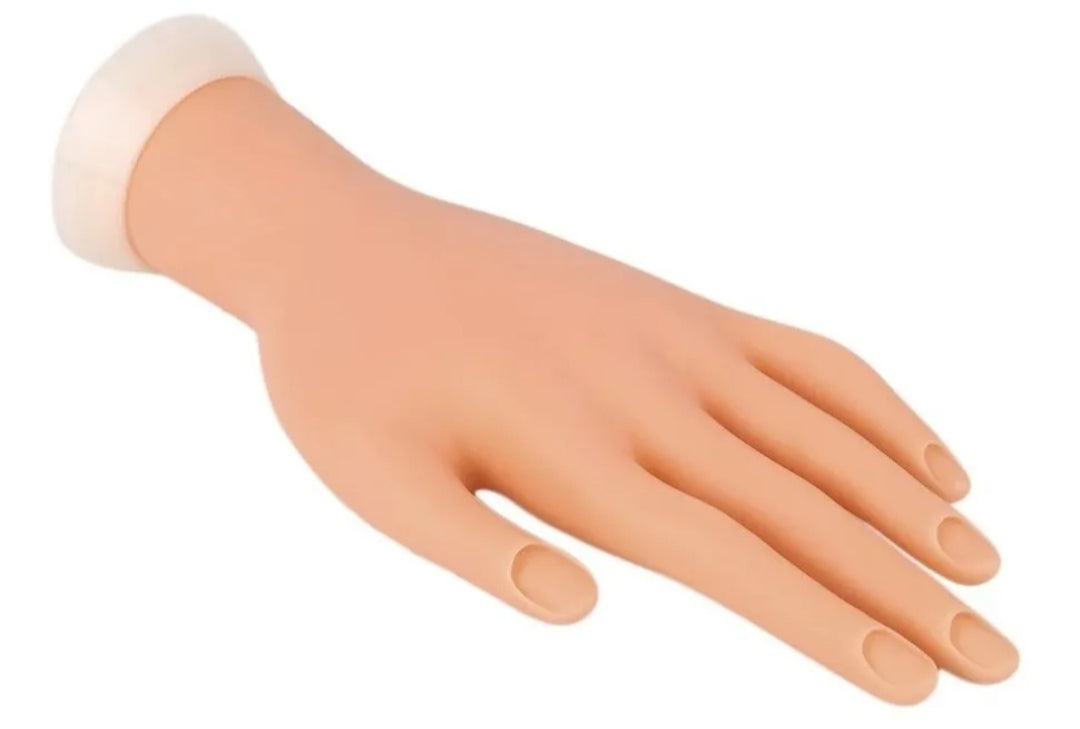 Mano de práctica uñas acrílicas