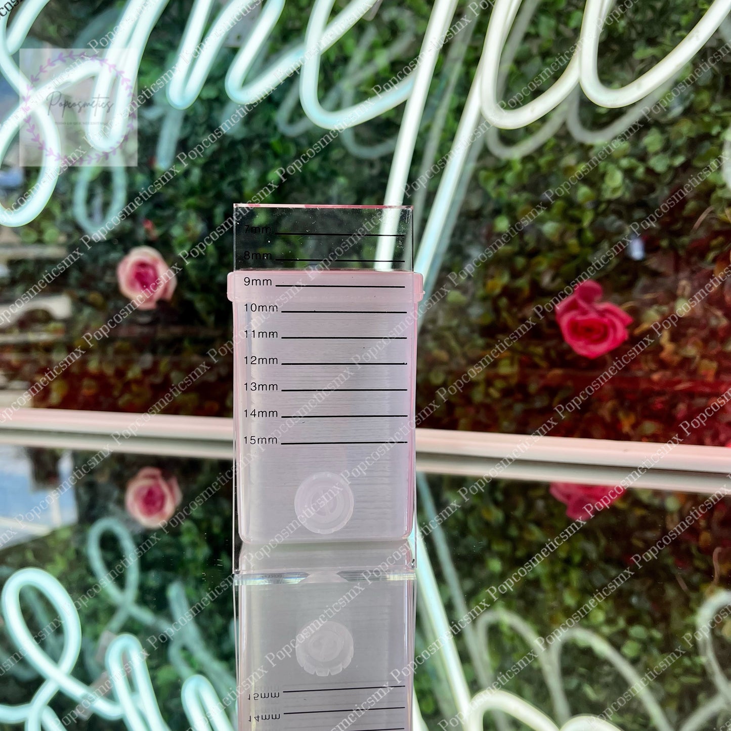 Soporte para extensiones de pestañas transparente