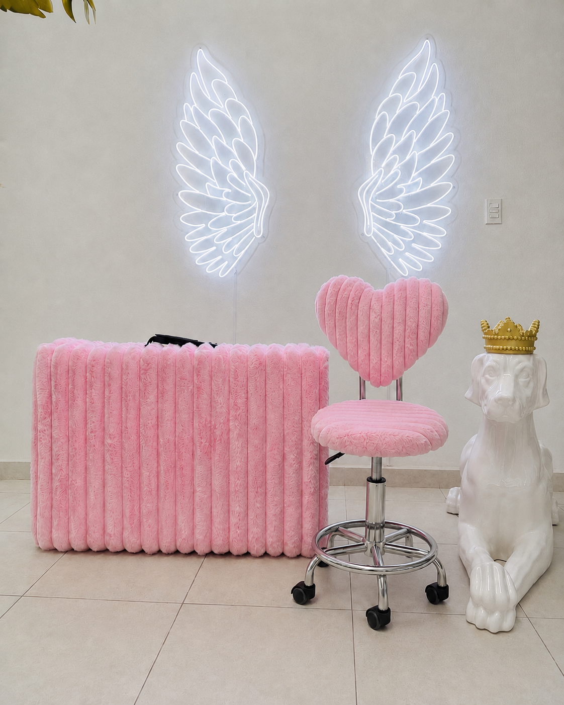 Paquete Camilla Portátil + Silla Hidráulica corazón Nube