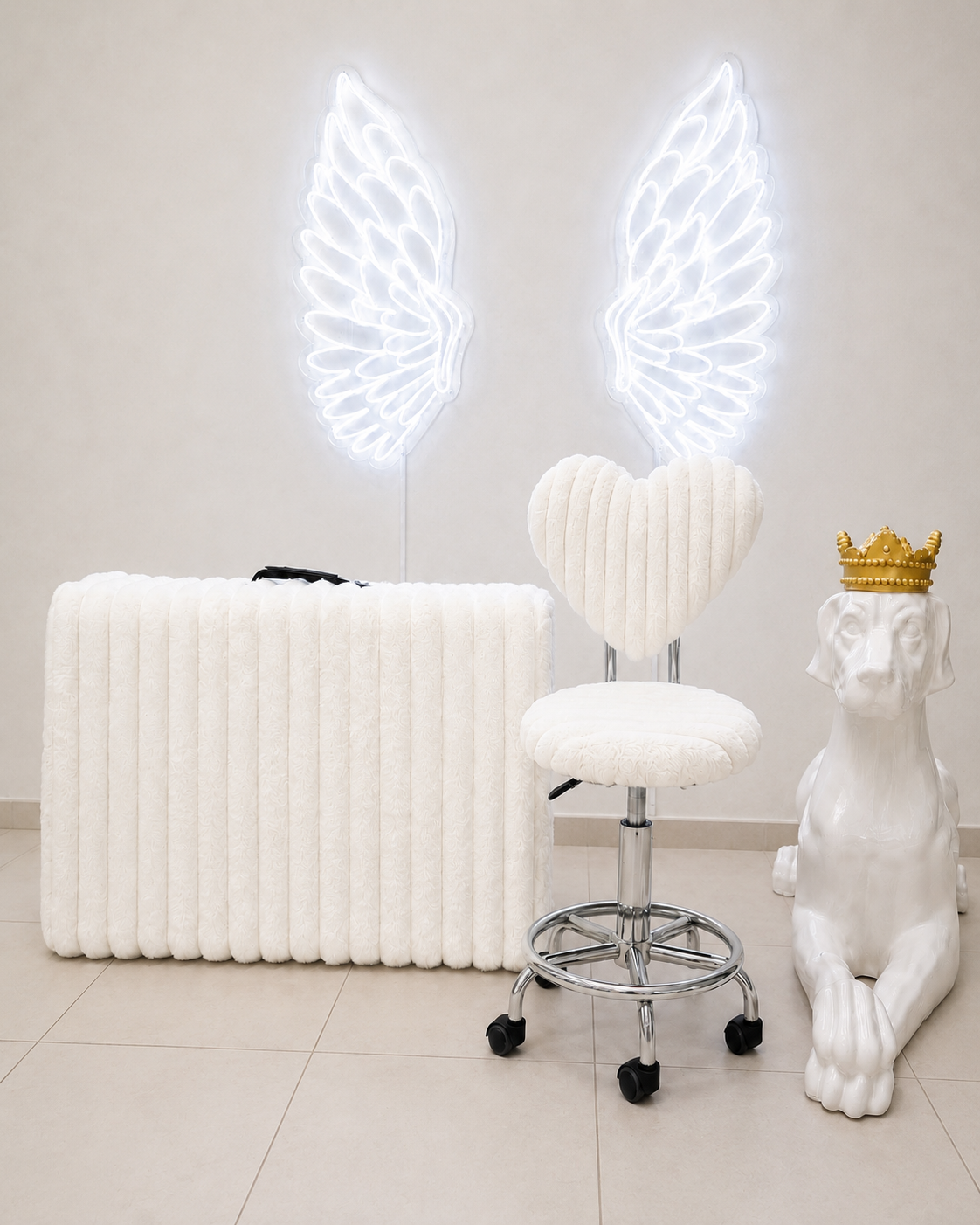 Paquete Camilla Portátil + Silla Hidráulica corazón Nube