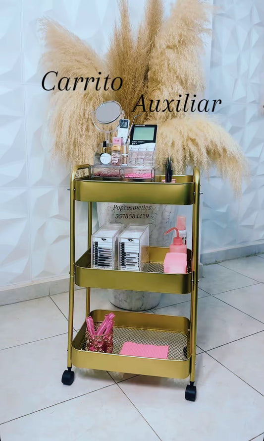 Carrito auxiliar dorado