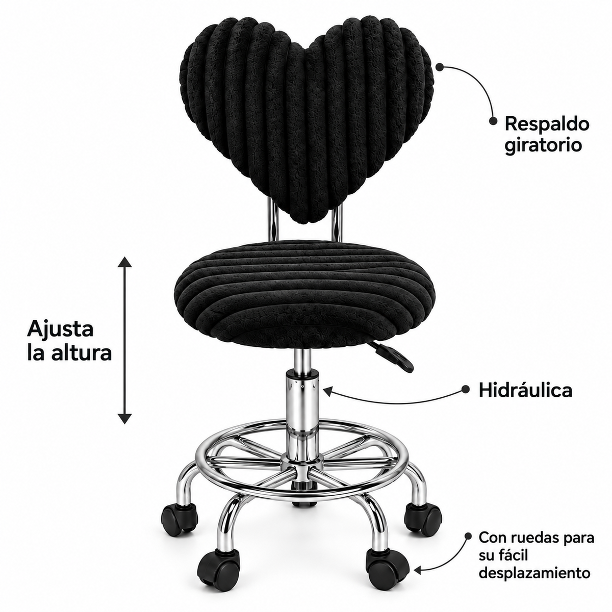 Paquete Camilla Nube + Silla Hidráulica Corazón