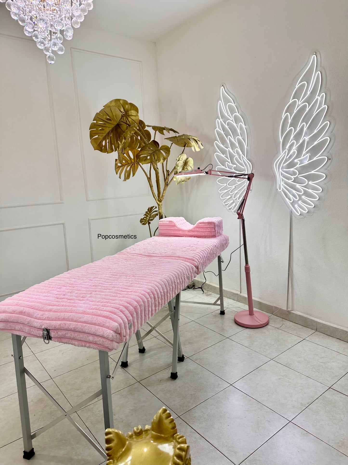 Paquete PINK 💖 Camilla portátil + almohada + lámpara